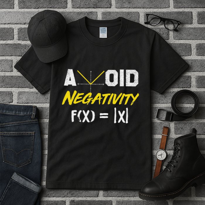 Avoid Negativity Funny Math Pun Equation Tall T-Shirt