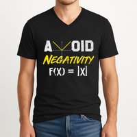 Avoid Negativity Funny Math Pun Equation V-Neck T-Shirt