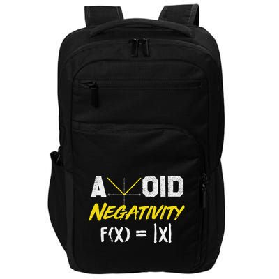 Avoid Negativity Funny Math Pun Equation Impact Tech Backpack