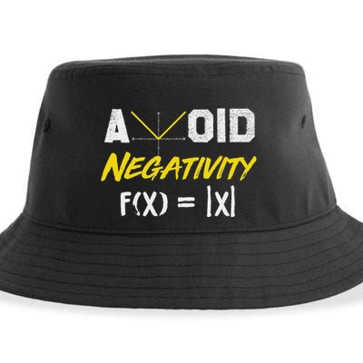 Avoid Negativity Funny Math Pun Equation Sustainable Bucket Hat