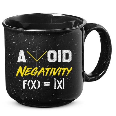 Avoid Negativity Funny Math Pun Equation 15oz Campfire Ceramic Mug