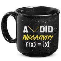 Avoid Negativity Funny Math Pun Equation 15oz Campfire Ceramic Mug