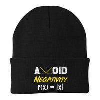 Avoid Negativity Funny Math Pun Equation Beanie