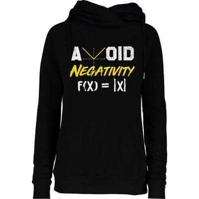 Avoid Negativity Funny Math Pun Equation Womens Funnel Neck Pullover Hood