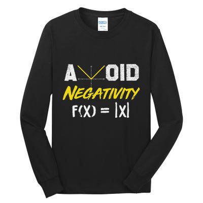 Avoid Negativity Funny Math Pun Equation Tall Long Sleeve T-Shirt