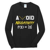 Avoid Negativity Funny Math Pun Equation Tall Long Sleeve T-Shirt
