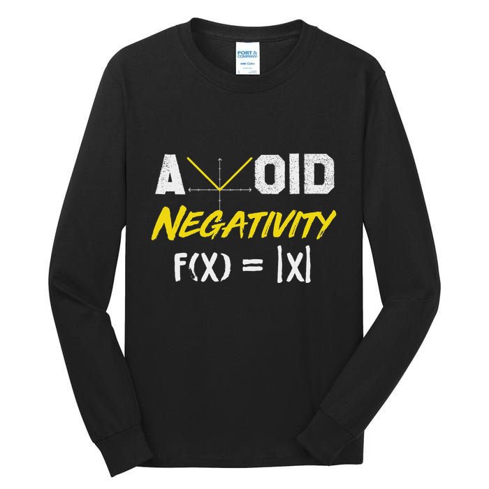 Avoid Negativity Funny Math Pun Equation Tall Long Sleeve T-Shirt