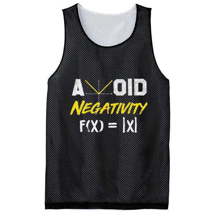 Avoid Negativity Funny Math Pun Equation Mesh Reversible Basketball Jersey Tank