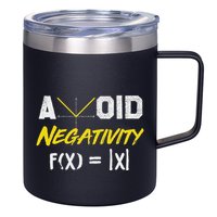 Avoid Negativity Funny Math Pun Equation 12oz Stainless Steel Coffee Mug