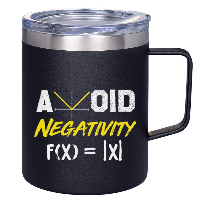 Avoid Negativity Funny Math Pun Equation 12oz Stainless Steel Coffee Mug