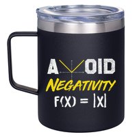 Avoid Negativity Funny Math Pun Equation 12oz Stainless Steel Coffee Mug