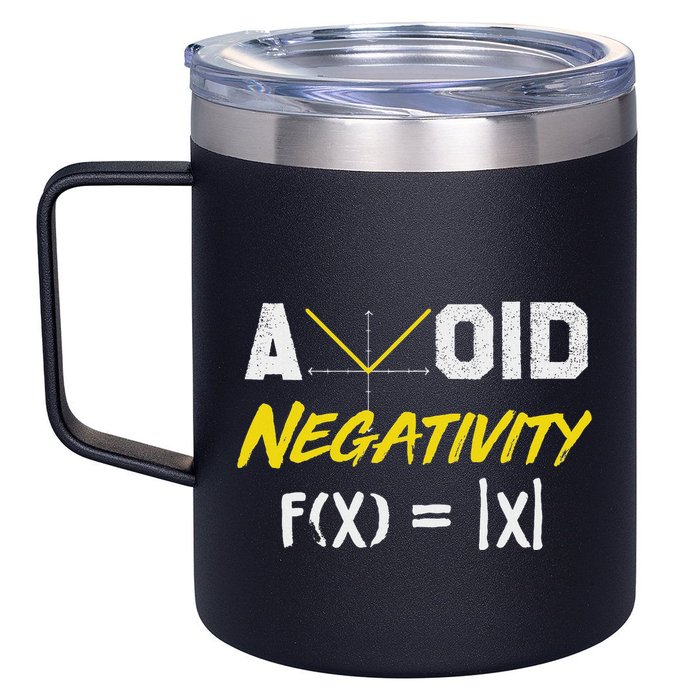 Avoid Negativity Funny Math Pun Equation 12oz Stainless Steel Coffee Mug