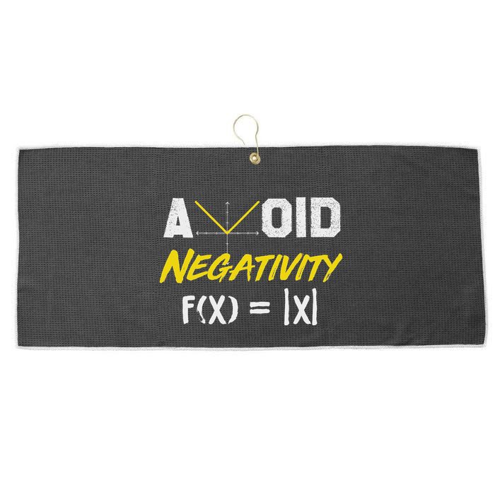 Avoid Negativity Funny Math Pun Equation Large Microfiber Waffle Golf Towel