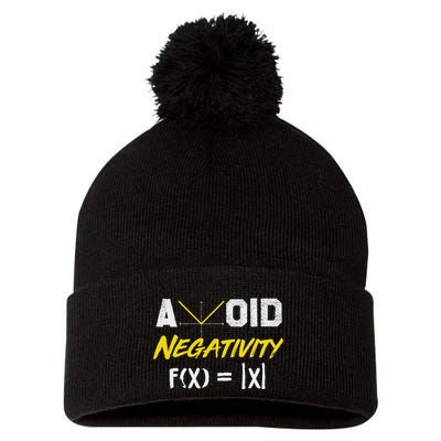 Avoid Negativity Funny Math Pun Equation Pom Pom 12in Knit Beanie