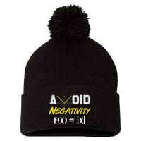 Avoid Negativity Funny Math Pun Equation Pom Pom 12in Knit Beanie