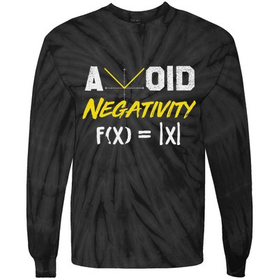 Avoid Negativity Funny Math Pun Equation Tie-Dye Long Sleeve Shirt