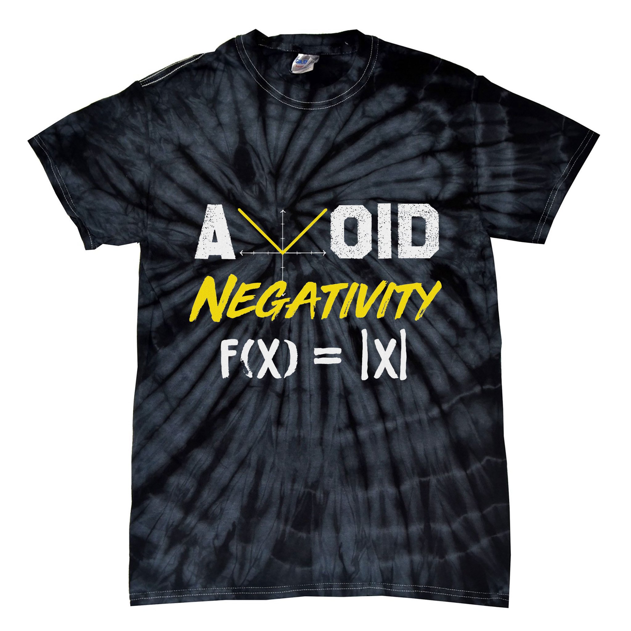 Avoid Negativity Funny Math Pun Equation Tie-Dye T-Shirt