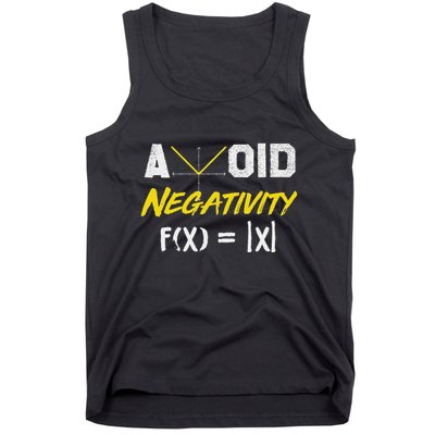 Avoid Negativity Funny Math Pun Equation Tank Top