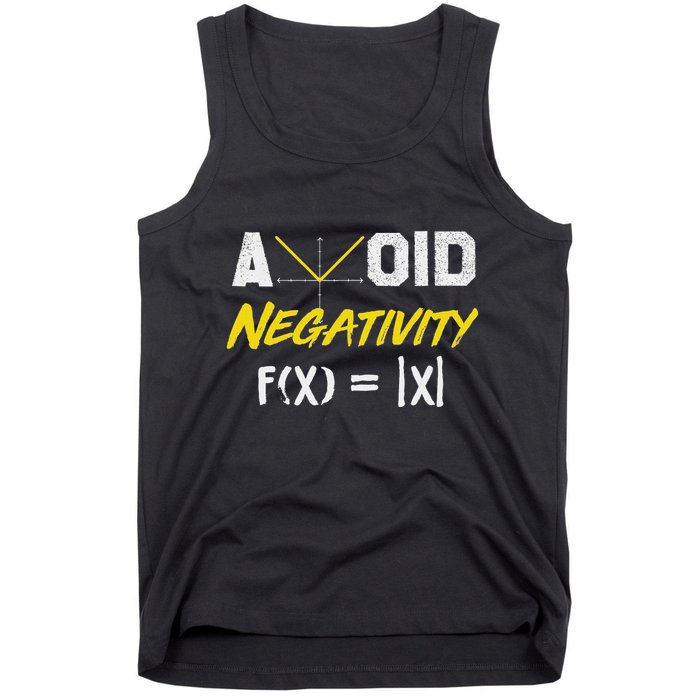 Avoid Negativity Funny Math Pun Equation Tank Top