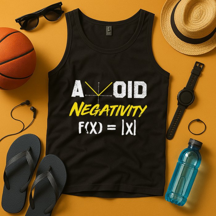 Avoid Negativity Funny Math Pun Equation Tank Top