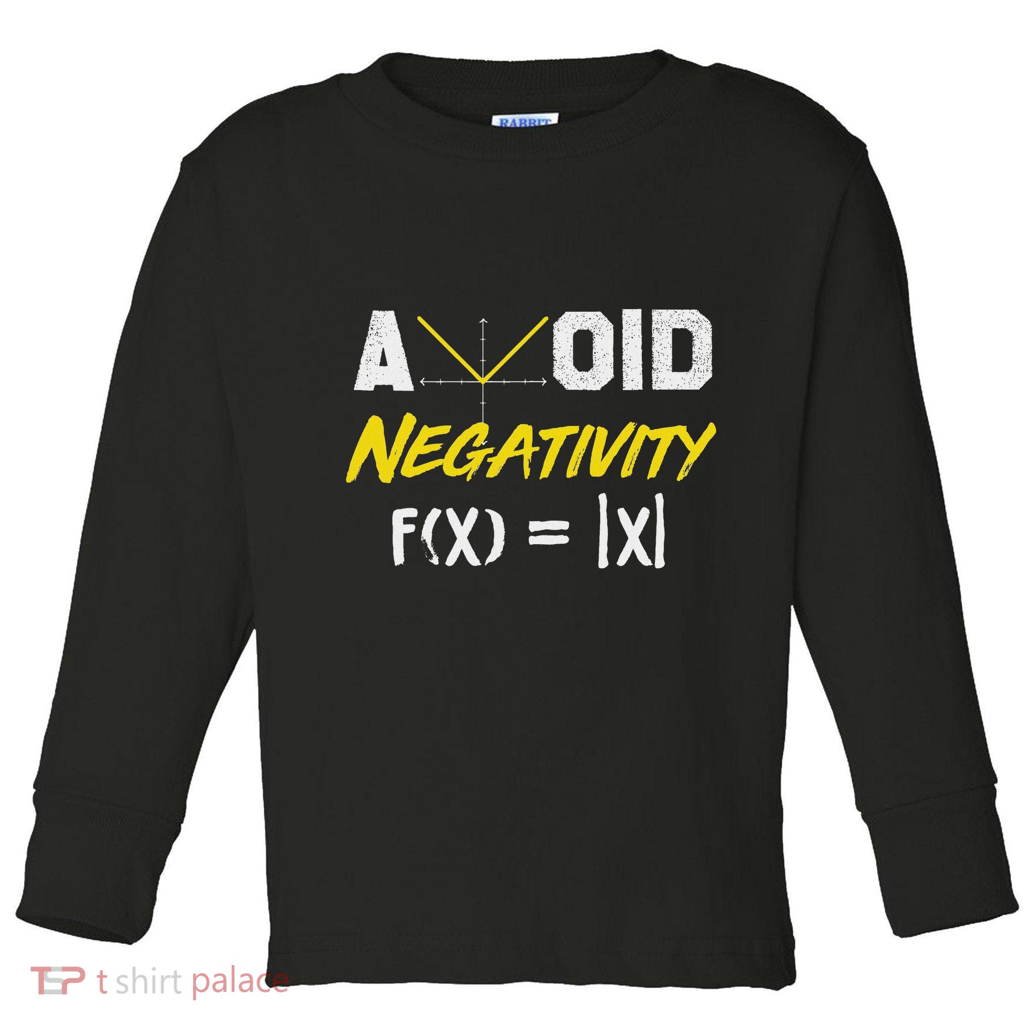 Avoid Negativity Funny Math Pun Equation Toddler Long Sleeve Shirt