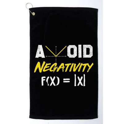 Avoid Negativity Funny Math Pun Equation Golf Towel