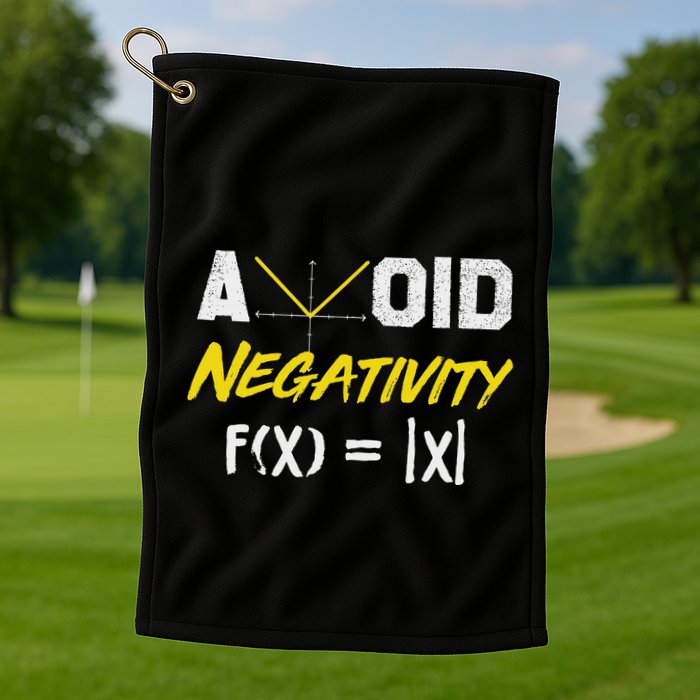 Avoid Negativity Funny Math Pun Equation Golf Towel