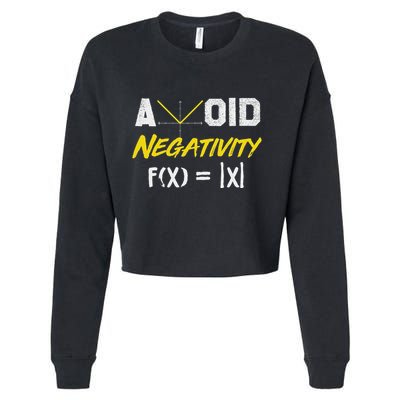 Avoid Negativity Funny Math Pun Equation Cropped Pullover Crew