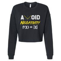 Avoid Negativity Funny Math Pun Equation Cropped Pullover Crew