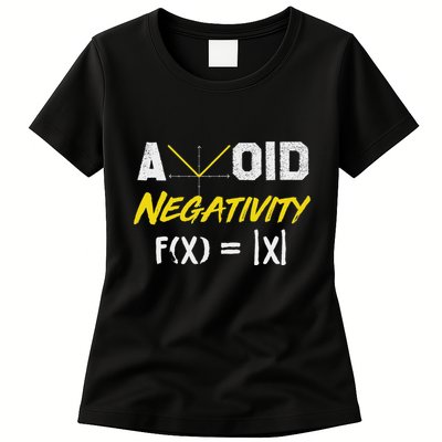 Avoid Negativity Funny Math Pun Equation Womens T-Shirt