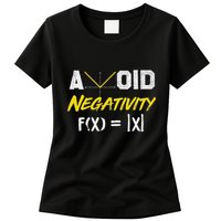 Avoid Negativity Funny Math Pun Equation Womens T-Shirt