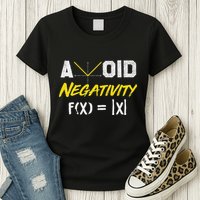 Avoid Negativity Funny Math Pun Equation Womens T-Shirt
