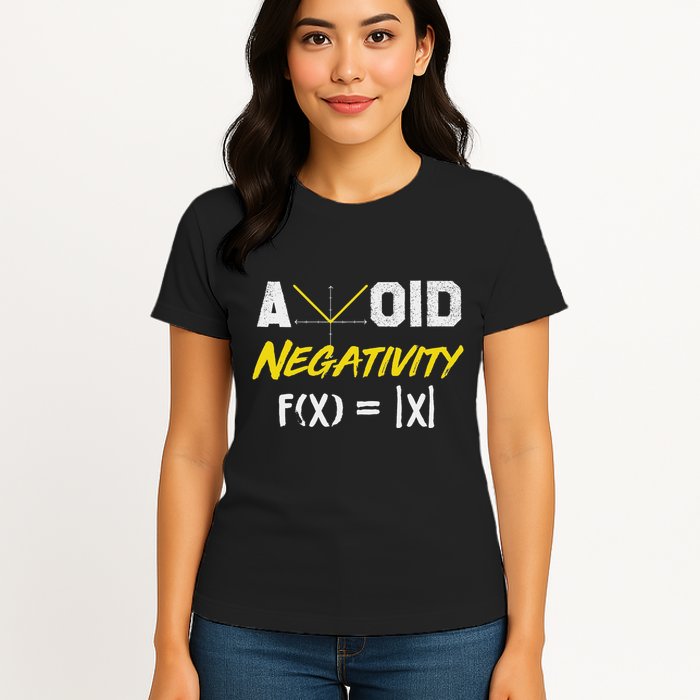Avoid Negativity Funny Math Pun Equation Womens T-Shirt