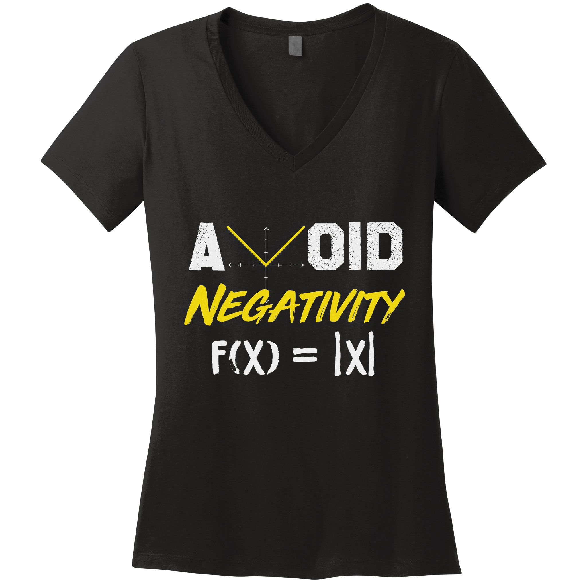 Avoid Negativity Funny Math Pun Equation Women's V-Neck T-Shirt