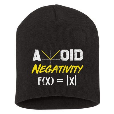 Avoid Negativity Funny Math Pun Equation Short Acrylic Beanie