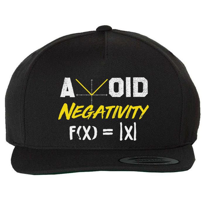 Avoid Negativity Funny Math Pun Equation Wool Snapback Cap
