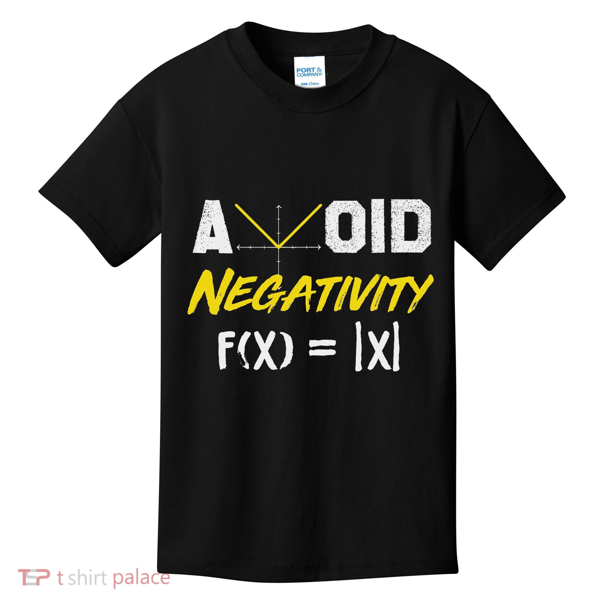 Avoid Negativity Funny Math Pun Equation Kids T-Shirt
