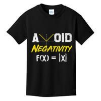 Avoid Negativity Funny Math Pun Equation Kids T-Shirt