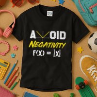 Avoid Negativity Funny Math Pun Equation Kids T-Shirt