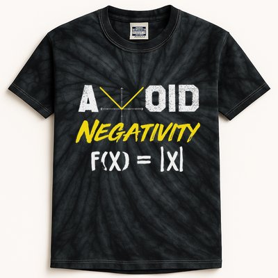 Avoid Negativity Funny Math Pun Equation Kids Tie-Dye T-Shirt