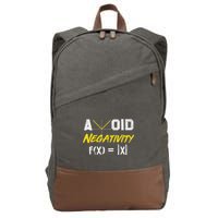 Avoid Negativity Funny Math Pun Equation Cotton Canvas Backpack