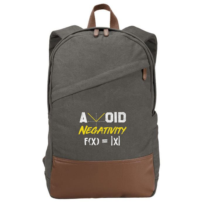 Avoid Negativity Funny Math Pun Equation Cotton Canvas Backpack