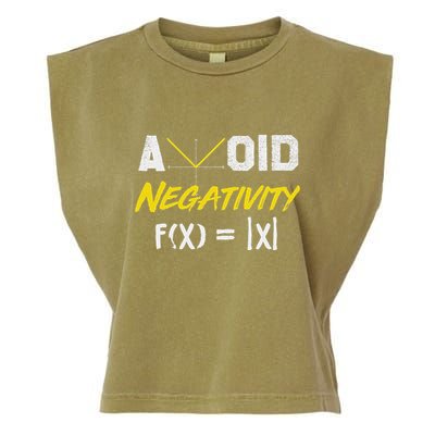 Avoid Negativity Funny Math Pun Equation Garment-Dyed Women's Muscle Tee