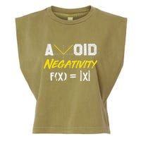 Avoid Negativity Funny Math Pun Equation Garment-Dyed Women's Muscle Tee