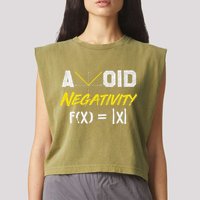 Avoid Negativity Funny Math Pun Equation Garment-Dyed Women's Muscle Tee