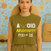 Avoid Negativity Funny Math Pun Equation Garment-Dyed Women's Muscle Tee
