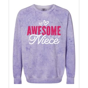 Awesome Niece Funny Auntie Aunt Graphic Gift Colorblast Crewneck Sweatshirt