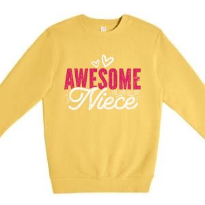 Awesome Niece Funny Auntie Aunt Graphic Gift Premium Crewneck Sweatshirt