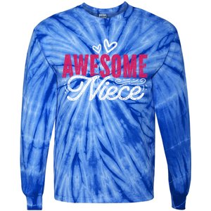 Awesome Niece Funny Auntie Aunt Graphic Gift Tie-Dye Long Sleeve Shirt