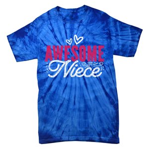 Awesome Niece Funny Auntie Aunt Graphic Gift Tie-Dye T-Shirt